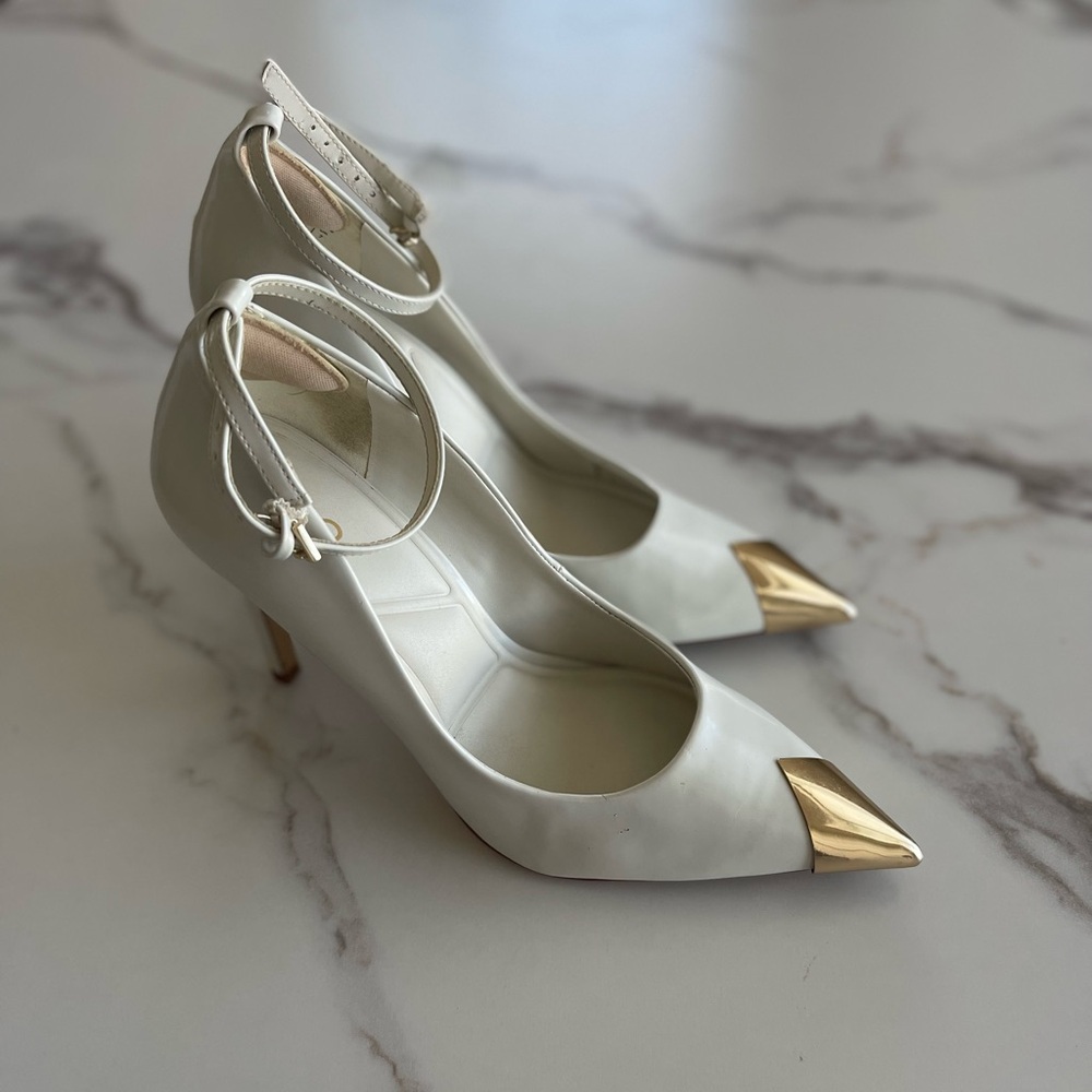 Aldo White and Gold Heels